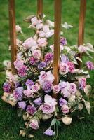 elegant wedding decorations made of natural flowers photo