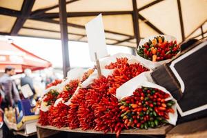 a bunch of crispy chili peppers photo