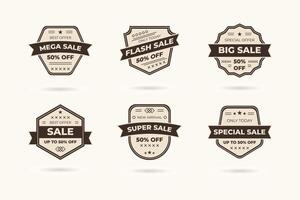 Set of retro vintage sale logo badges vector