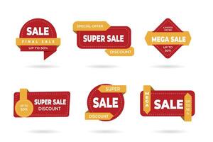 Sale banner templates design. Special offer tags. Super sale discounts. Flash sale discount. Mega sale offer. Big Sale. Special sale. Discount tag vector set