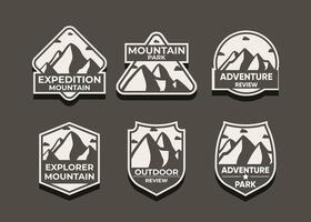 Explore Mountain Adventure symbol vector set