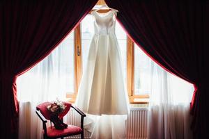 perfect wedding dress on the wedding day photo