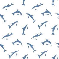 Dolphin seamless pattern. Vector illustration in abstract style on white background