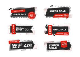 Sale banner templates design. Special offer tags. Super sale discounts. Flash sale discount. Mega sale offer. Big Sale. Special sale. Discount tag vector set