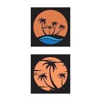 verano playa costa isla, mar océano con pájaros y rayos de sol de verano inspiración para el diseño del logotipo vector