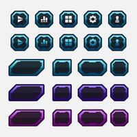 Vector game template gui kit. Interface button elements