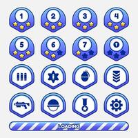 Vector game template gui kit. Interface button elements