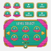 Vector game template gui kit. Interface Level selection multi stage elements