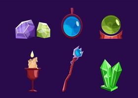 Collection of decoration icons for games asset for adventure and rpg games. vector