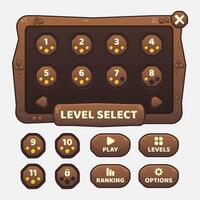 Vector game template gui kit. Interface Level selection multi stage elements