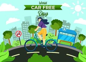 Campaign to reduce the use of cars to reduce the pollution of the world. vector