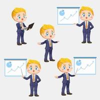 Businessman in cartoon character flat vector on white background