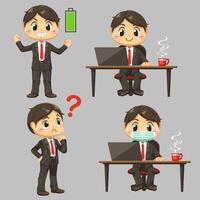 Businessman in cartoon character flat vector on white background