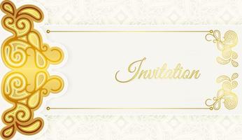 Gold invitation background style ornamental pattern vector