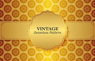 Vintage With Gold Ornament Pattern Background vector