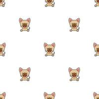 Cartoon character brown cat seamless pattern background vector