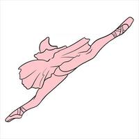 Ballet. Ballerina's legs in a tutu and pointe. Line art. vector