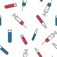 Seamless medical pattern about vaccination vector illustration