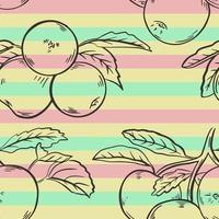 Seamless background with sketch apples vector illustration