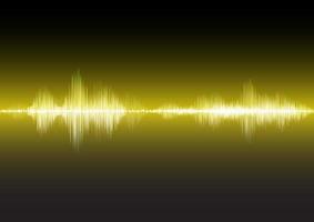 Yellow sound waves glow light vector