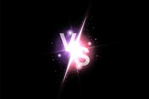 Vs sign. Vector versus background with glowing light
