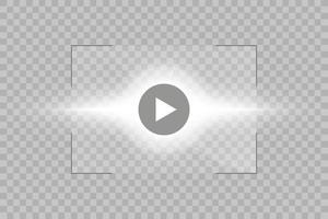 Video player for web and mobile apps flat style and Sun Glow light effect. Vector illustration.