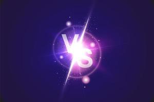 Vs sign. Vector versus background with glowing light