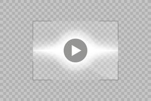 Video player for web and mobile apps flat style and Sun Glow light effect. Vector illustration.