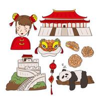 The landmarks historical and symbol of china vector