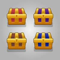 Set of Game treasure boxes vector