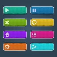 Set of Game fabric buttons colorful bottons vector