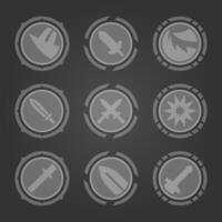 Mobile FPS game button set vector