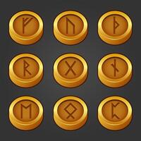 Set of Runic gold coins vector