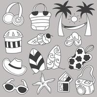 Set of summer holiday hand drawing sketch vector