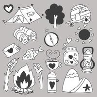 Set of summer holiday hand drawing sketch vector