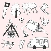 Set of summer holiday hand drawing sketch vector