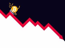 The falling of Bitcoin vector illustration