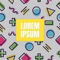 Memphis pattern square vector
