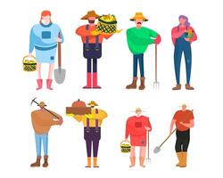 Bundle of many career character 2 sets, 8 poses of various professions, lifestyles, vector