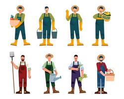 Bundle of many career character 2 sets, 8 poses of various professions, lifestyles, vector