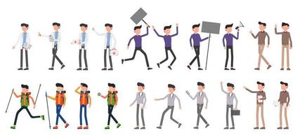 Bundle of many career character 5 sets, 20 poses of various professions, lifestyles, vector