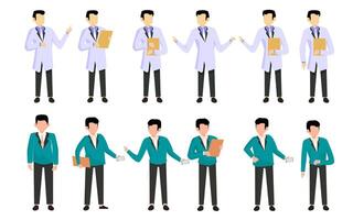 Bundle of many career character 2 sets, 16 poses of various professions, lifestyles, vector