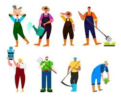 Bundle of many career character 2 sets, 8 poses of various professions, lifestyles, vector