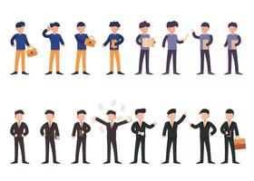 Bundle of many career character 4 sets, 16 poses of various professions, lifestyles, vector