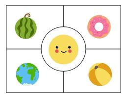 Learning basic geometric forms for children. Cute circle. vector