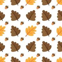 Autumn seamless pattern. Fall leaves. White background. vector