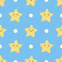 Seamless pattern. Star and circle on blue background. vector