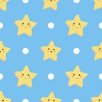 Seamless pattern. Star and circle on blue background. vector