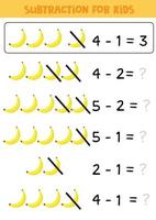 juego educativo de matemáticas para niños. resta para niños. vector