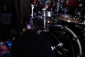 drums of a music group in black with chrome frame photo